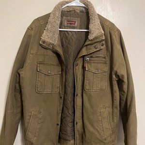 Levis Cotton Brown Sherpa Jacket Men Large